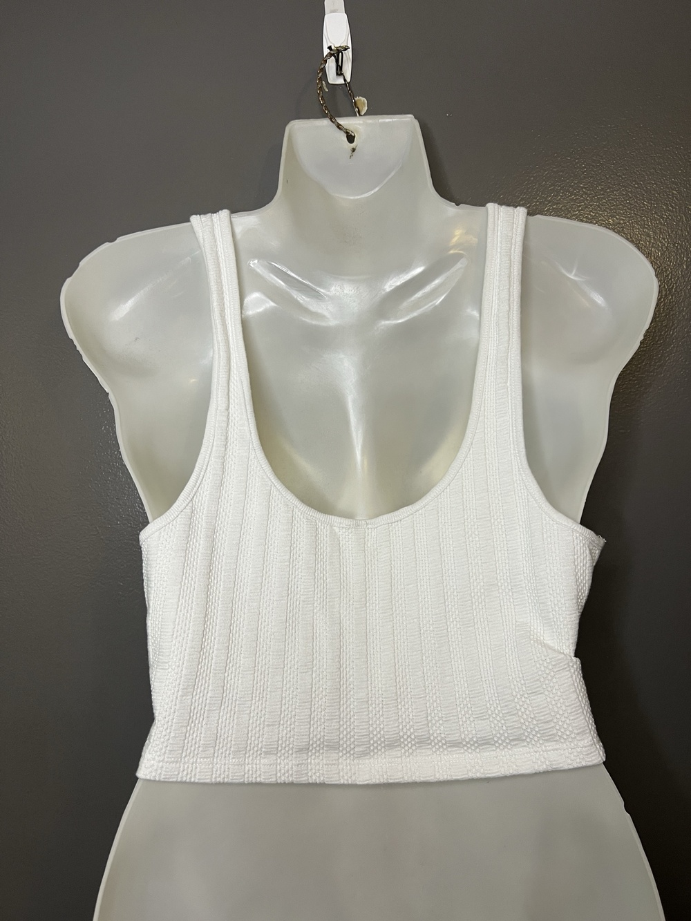 Intimately Free People Tank Top Womens Medium White Scoop Neck Button Cropped - Picture 4 of 6